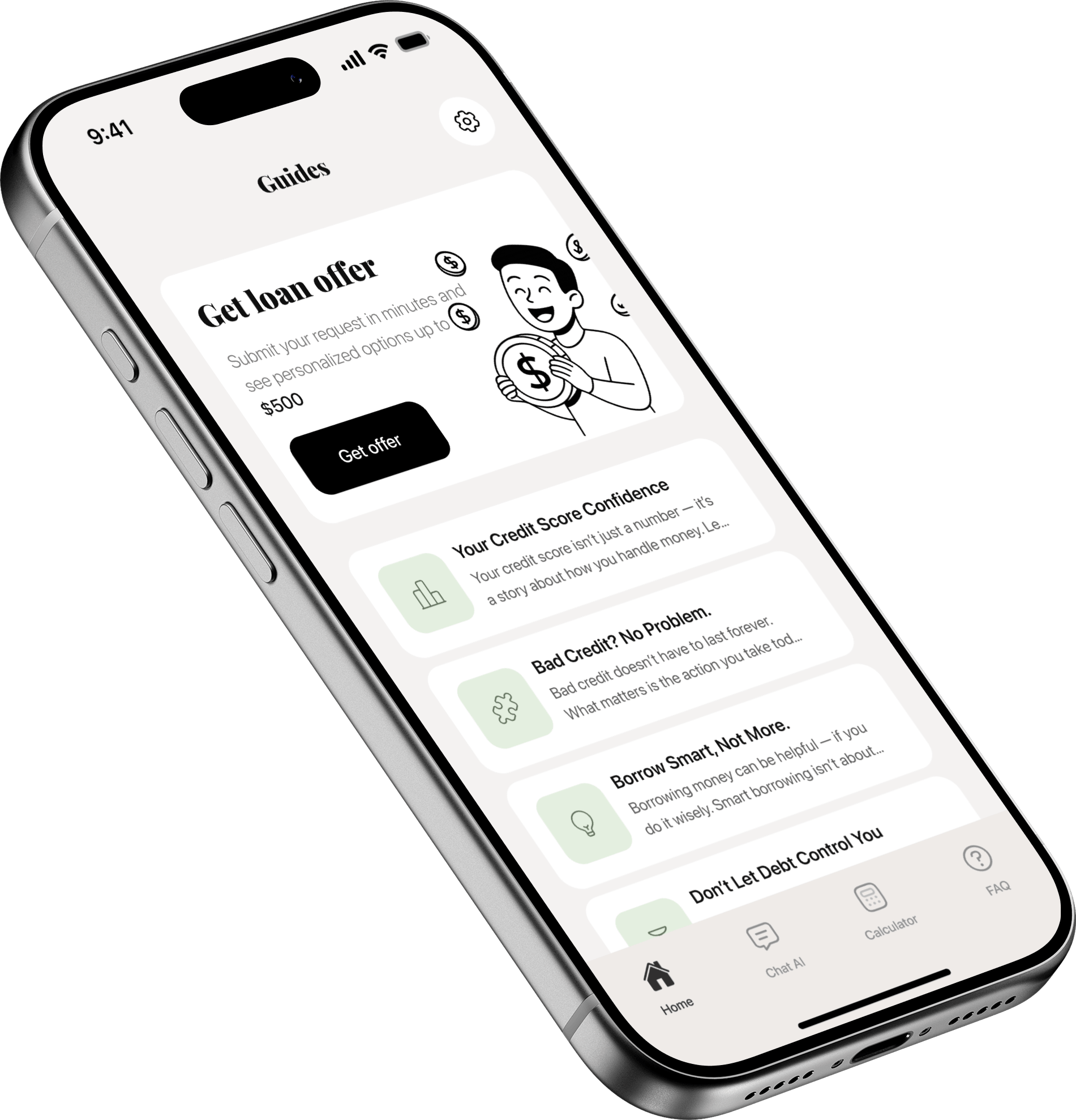 LP Finance App - Main Screen